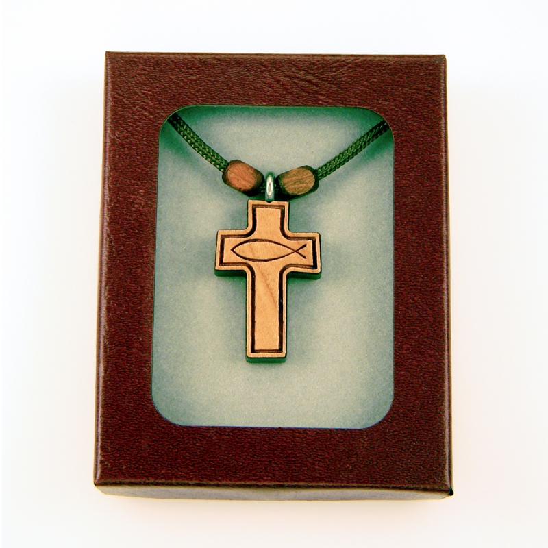 36A - Croix en bois, poisson