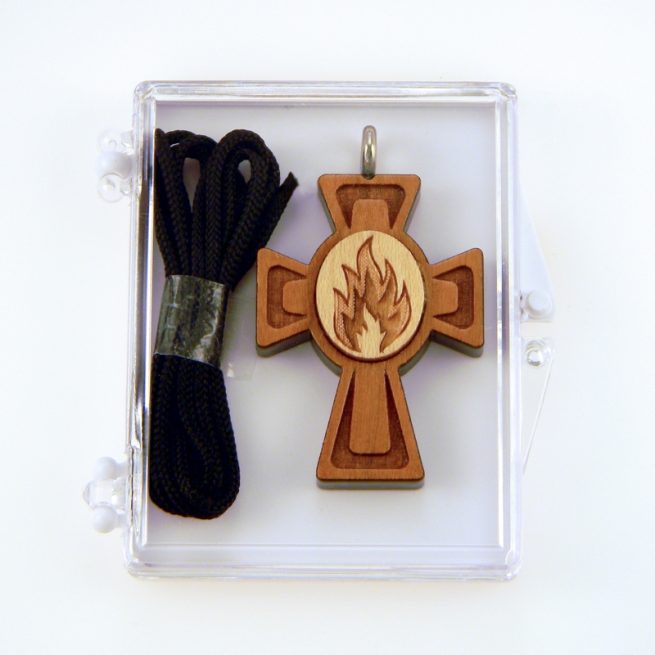 52D - Croix en bois, flamme