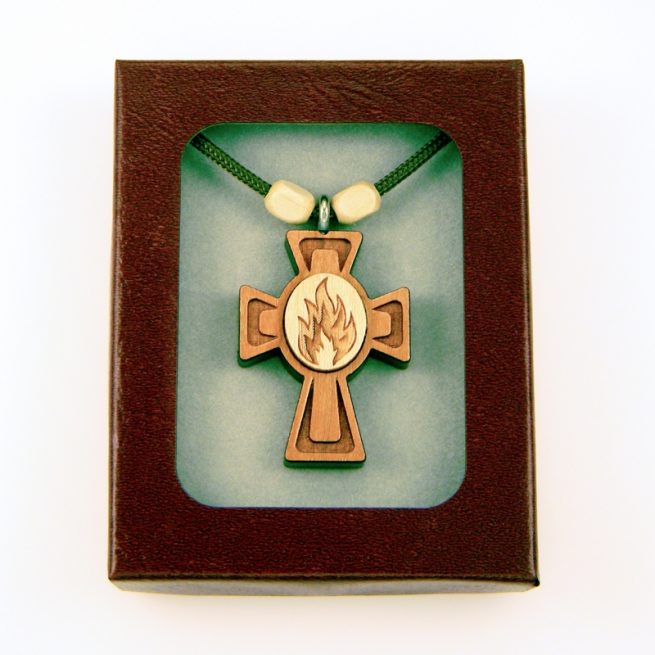 52D - Croix en bois, flamme