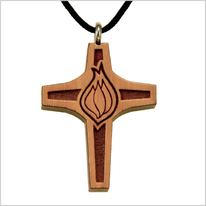 14C - croix en bois, flamme