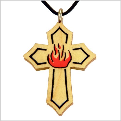 56C - Croix en bois, flamme