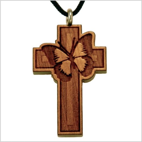 65C - Croix en bois, papillon