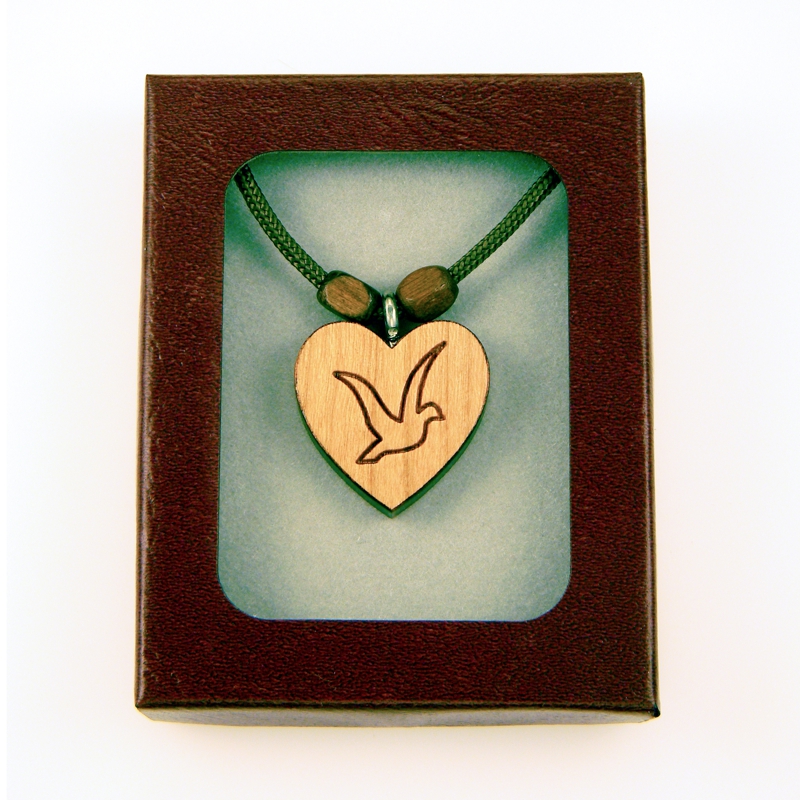 6E- Coeur en bois, colombe
